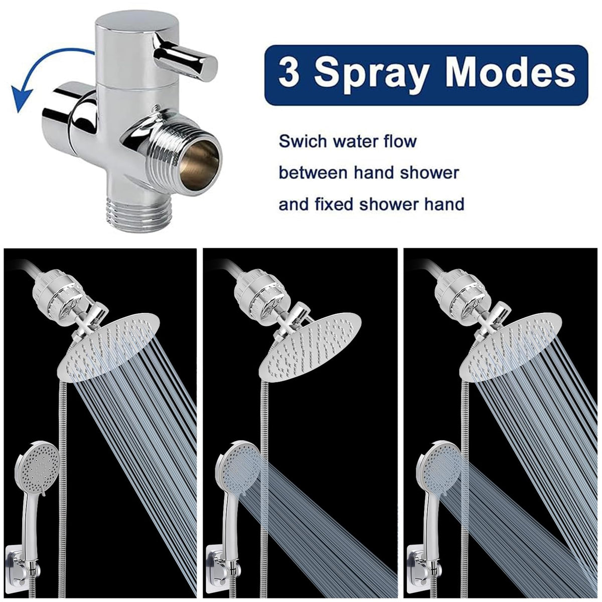 NearMoon high-pressure 8-inch round rain shower delivers immersive water flow.