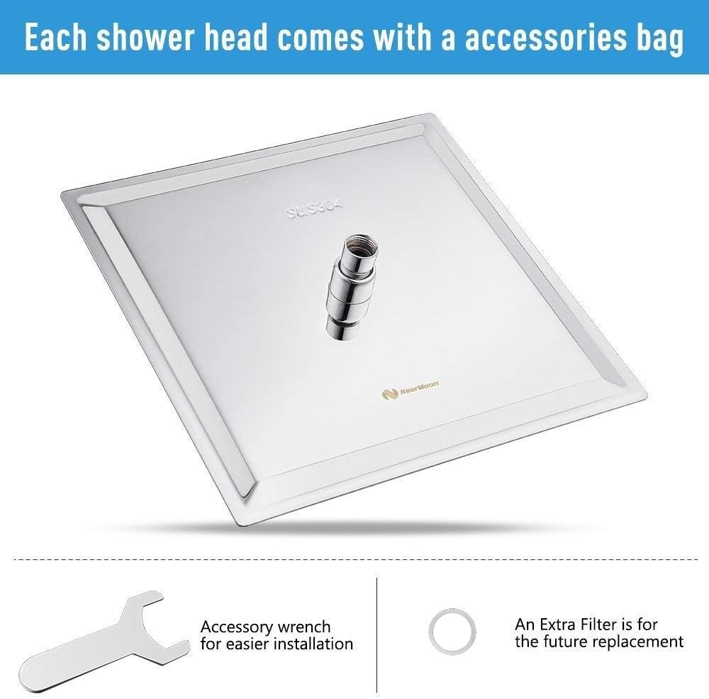 NearMoon leak-proof design with gasket helps keep showers steady