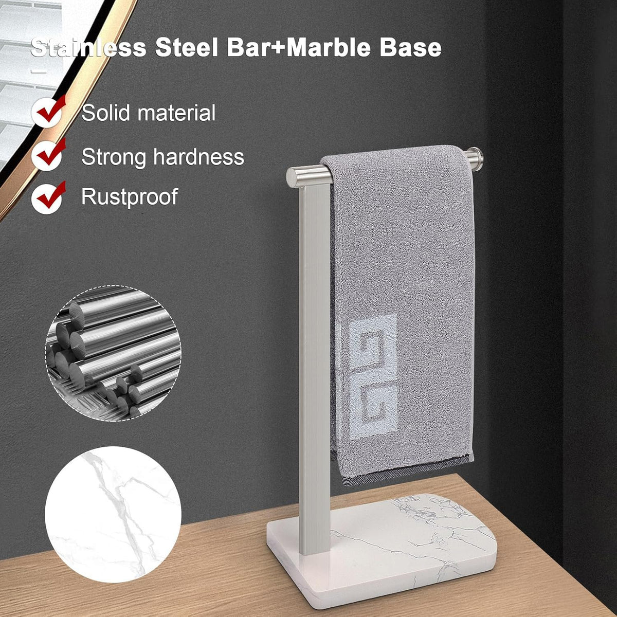 NearMoon marble-base design adds stability and luxurious touch
