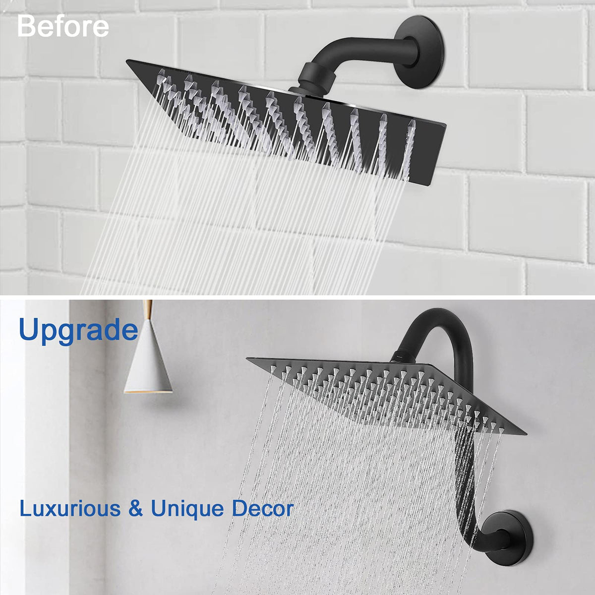 NearMoon modern shower-arm design enhances bathroom aesthetics and function