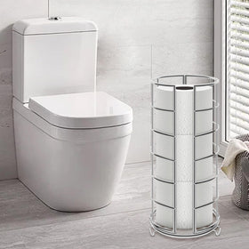 NearMoon modern-toilet-paper-storage blends rustic charm with practical capacity.