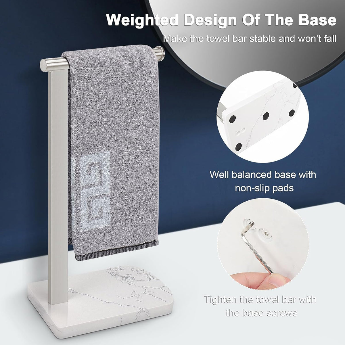 NearMoon non-slip-pads keep the rack in place on counters