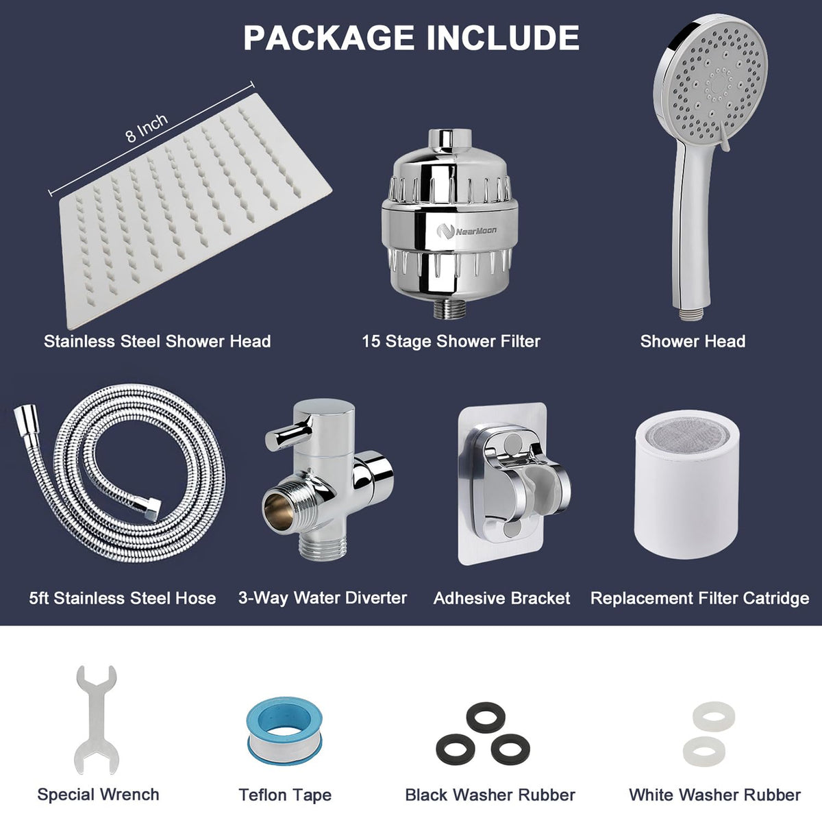 NearMoon rain and massage modes for versatile cleansing options.