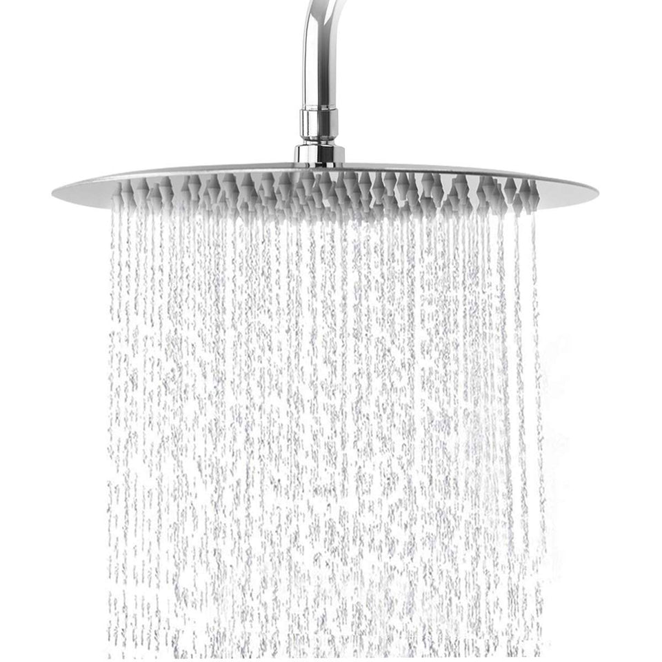 NearMoon rain shower head with 10-inch chrome finish delivering full body coverage