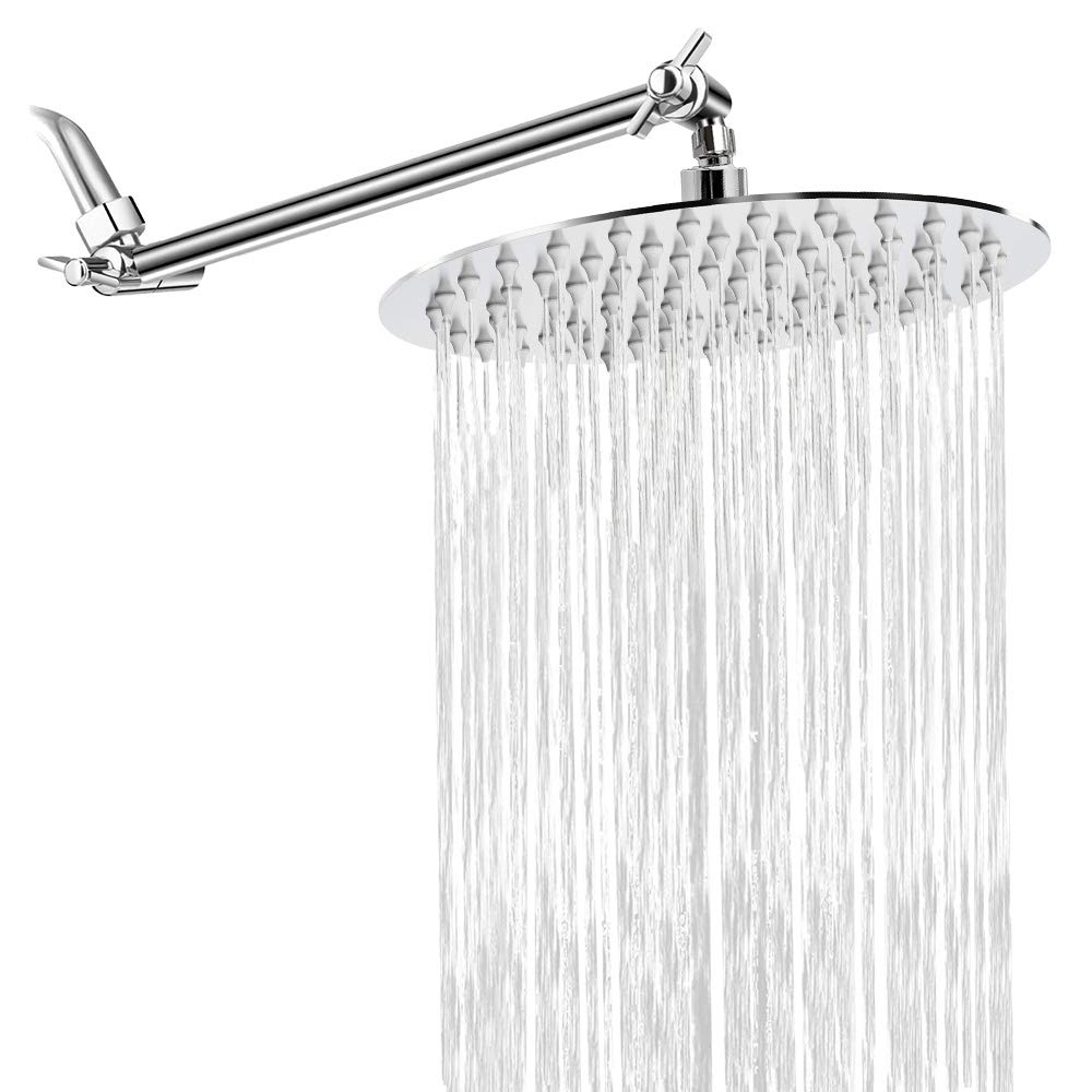 NearMoon rain shower head with 11-inch arm for even coverage.