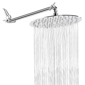 NearMoon rain shower head with 11-inch arm for even coverage.