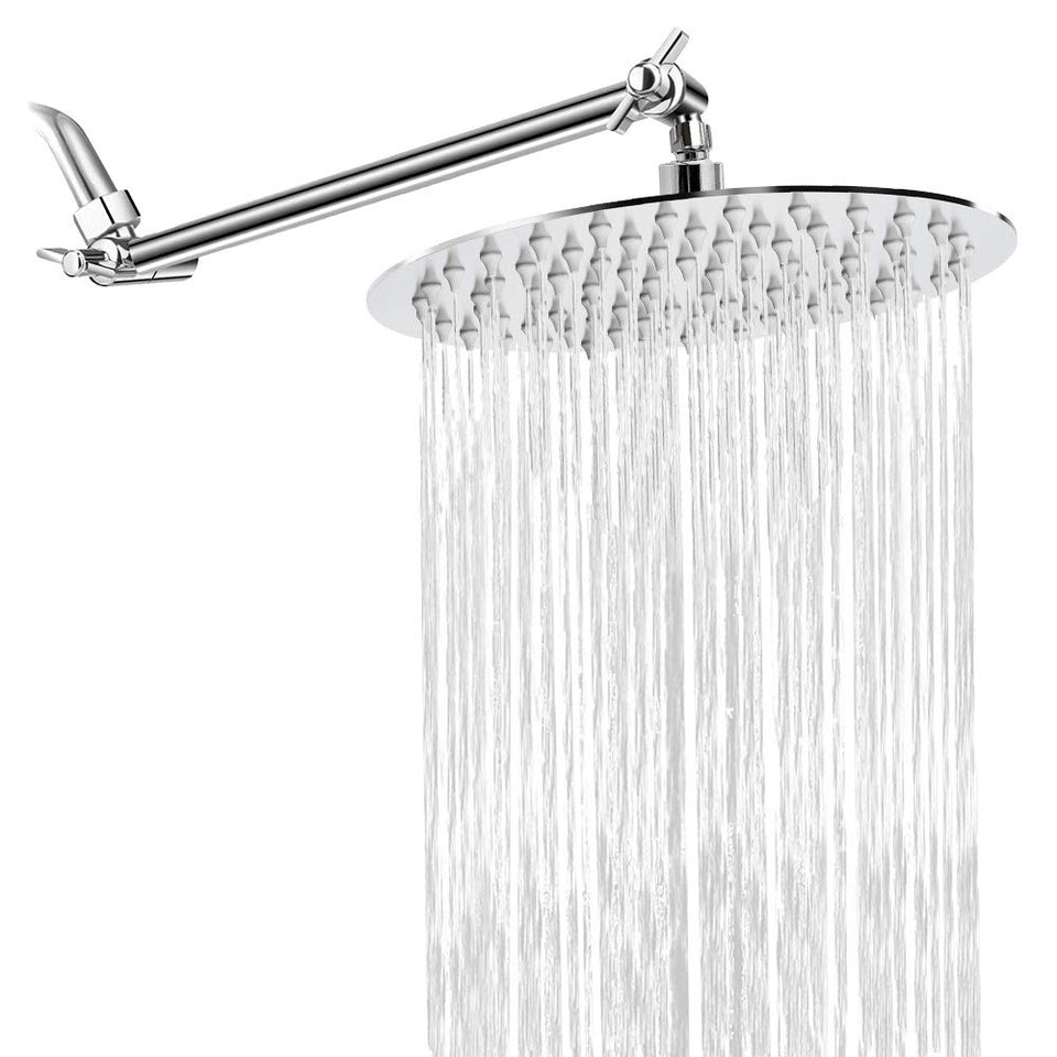 NearMoon rain shower head with 11-inch arm for even coverage.
