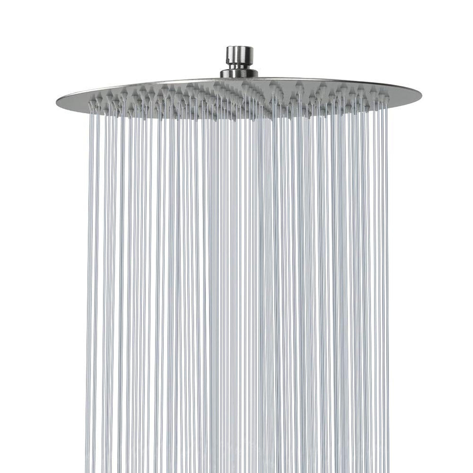 NearMoon rain shower head 12-inch brushed nickel delivers wide coverage for a spa-like bath.