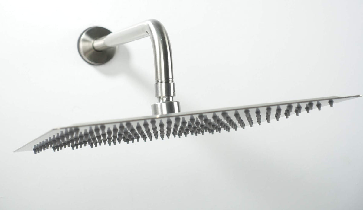 NearMoon 12-inch square nozzle area delivering a dramatic rainfall sensation