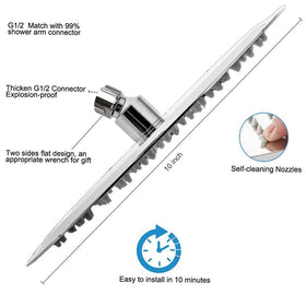 NearMoon easy-install shower head with swivel connector for flexible angle