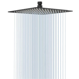 NearMoon rain shower head in matte black with 12-inch square coverage for full-body rinse