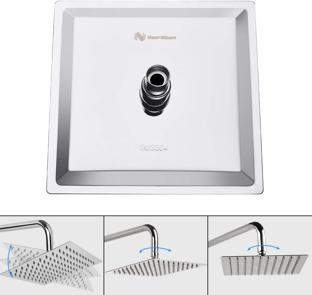 NearMoon self-cleaning silicone jets resist lime scale for maintenance-free showers