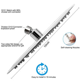 NearMoon Ultra-thin design shower head complements modern bathrooms while delivering strong flow