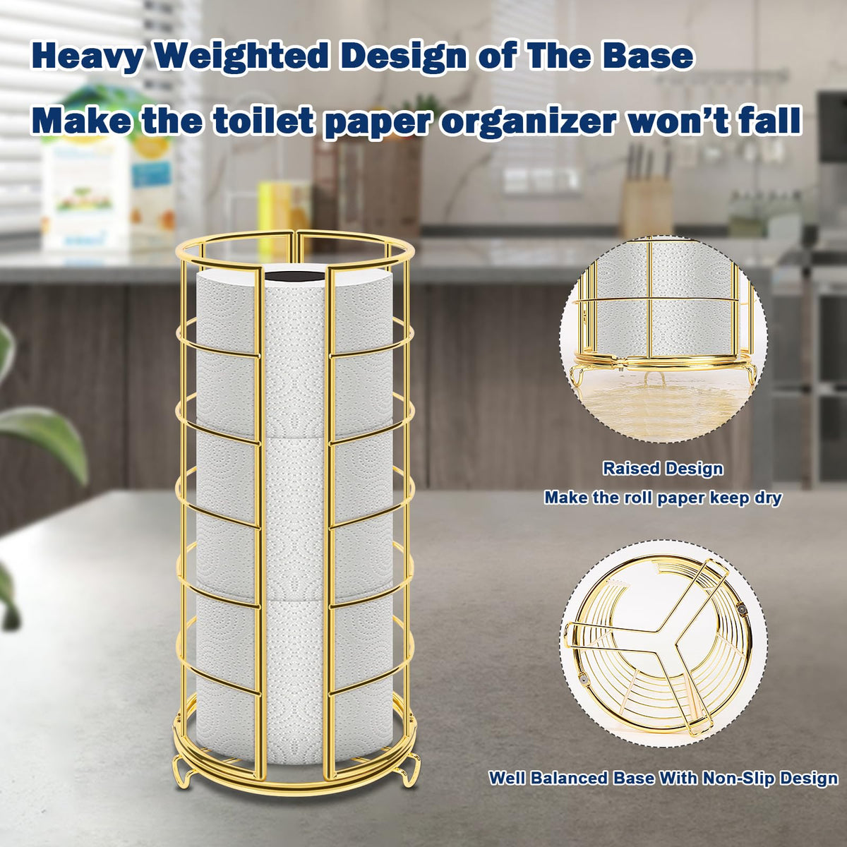 NearMoon raised base keeps tissue off the floor, staying cleaner