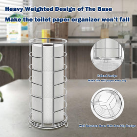 NearMoon raised-base-toilet-paper-stand elevates rolls to stay dry in damp areas.