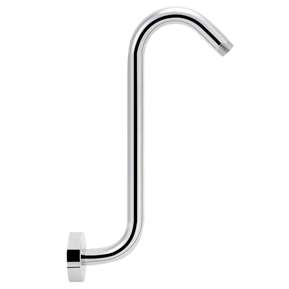 NearMoon S Shaped Shower Arm 12-inch chrome extends reach for taller users.