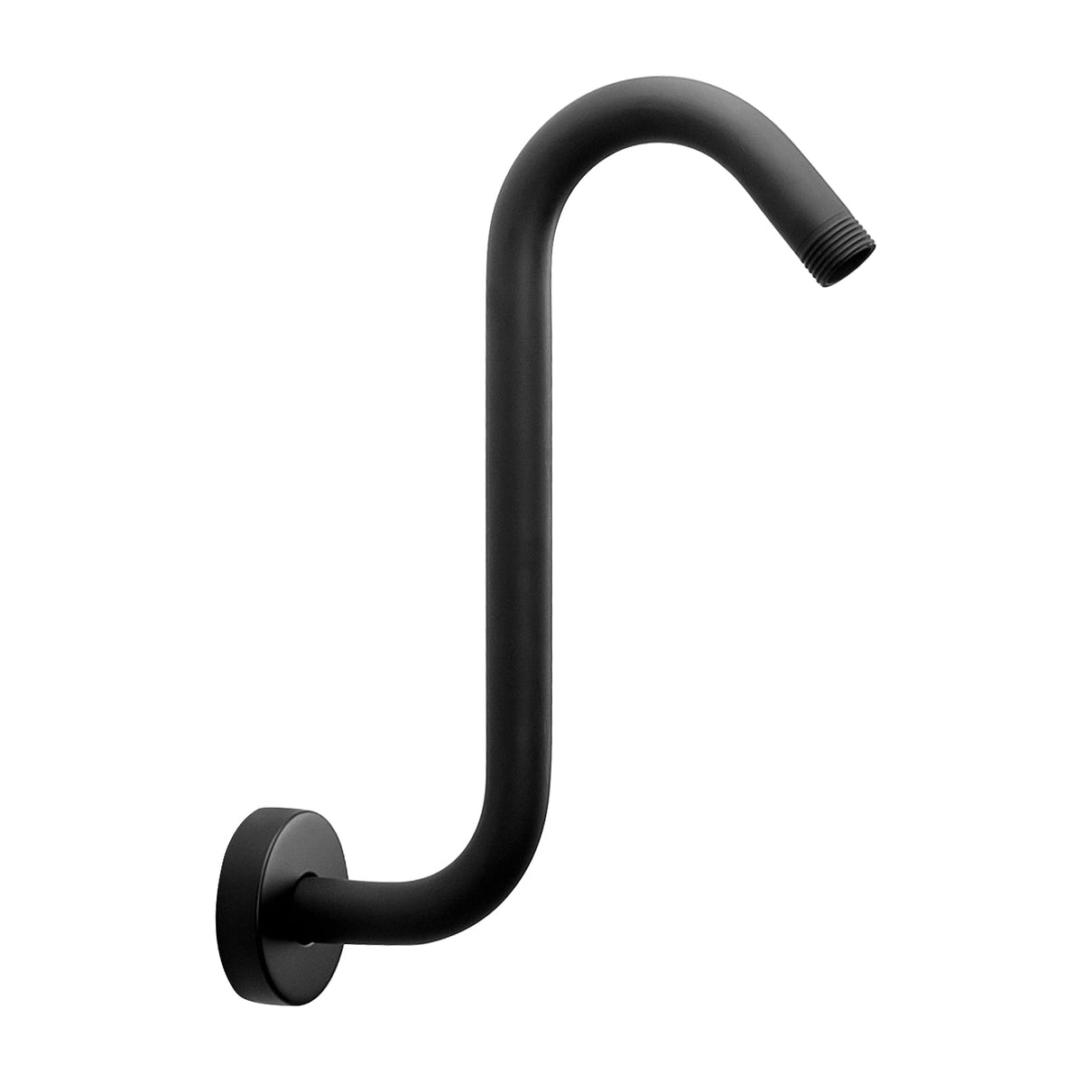 NearMoon S-shaped shower arm 10-inch matte black elevates shower space