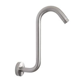 NearMoon S-shaped shower arm with 10-inch rise in brushed nickel for roomier showers