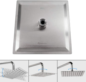 Swivel ball connector allows easy angle adjustment for personalized rainfall.