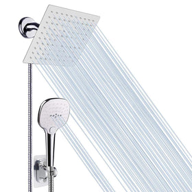 NearMoon 8-inch rainfall shower head delivers wide coverage for a spa-like shower