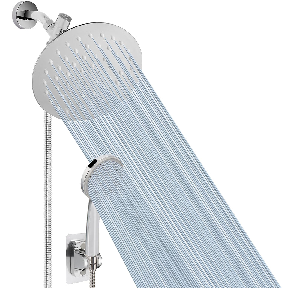 NearMoon shower head 8-inch rain for broad coverage and a luxurious start to showers.