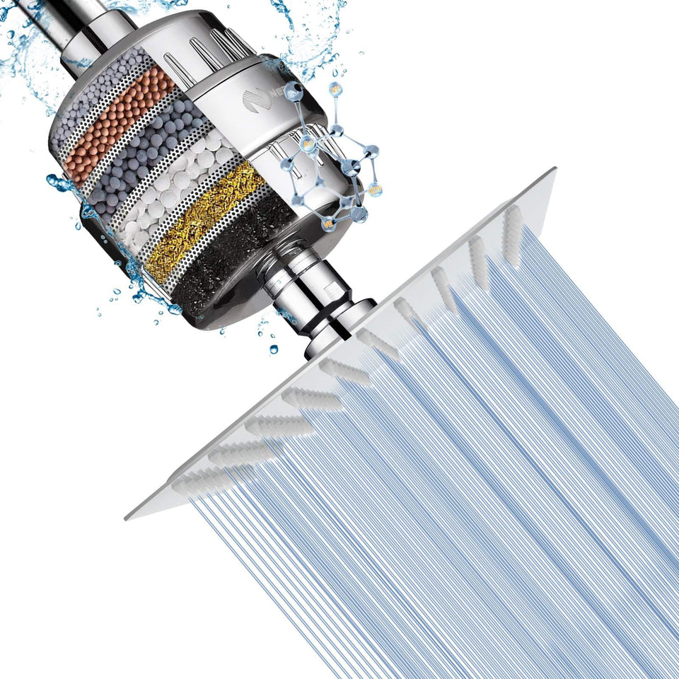 NearMoon square shower head chrome delivers a powerful spray for a spa-like shower