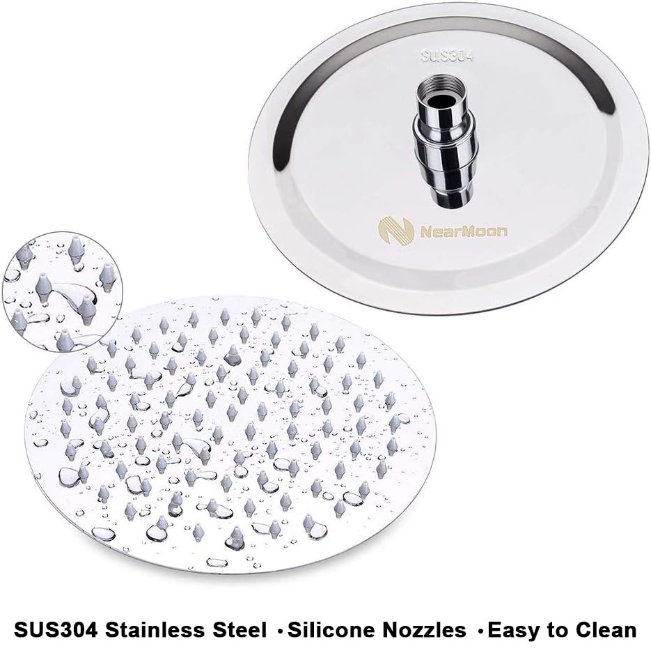 NearMoon 8-inch stainless steel head delivers strong rainfall.