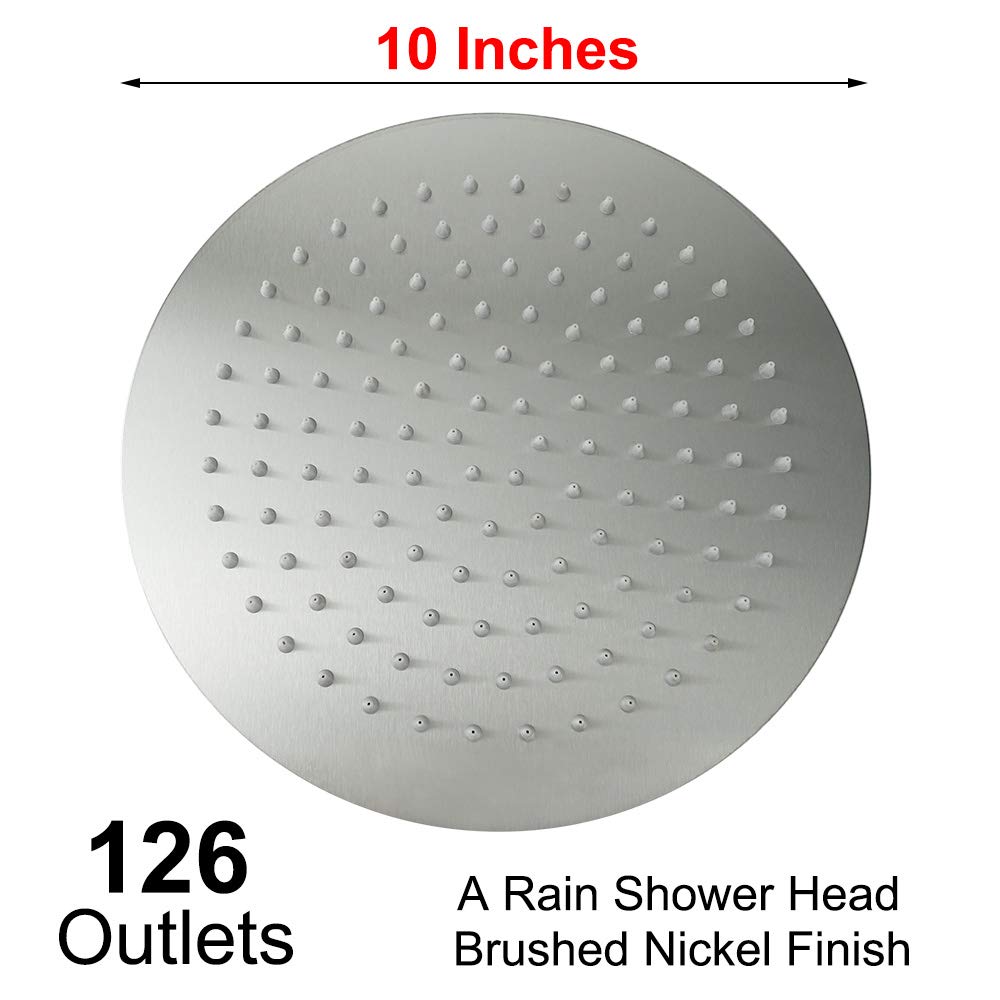 Stainless steel construction with brushed nickel finish resists corrosion for long-lasting bathroom elegance.