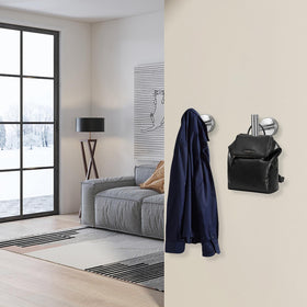 NearMoon stainless steel robe hook installation diagram demonstrates easy mounting