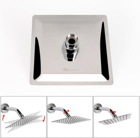 NearMoon stainless steel shower head closeup shows durable chrome finish and rust protection.