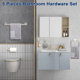 NearMoon stainless steel toilet paper holder secures rolls against slips