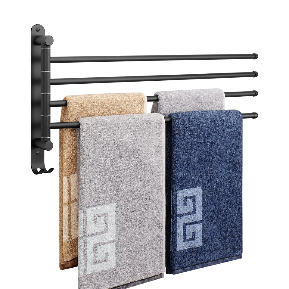 NearMoon Swivel Towel Rack with 19-5 inch four arms, wall mounted for easy towel organization.