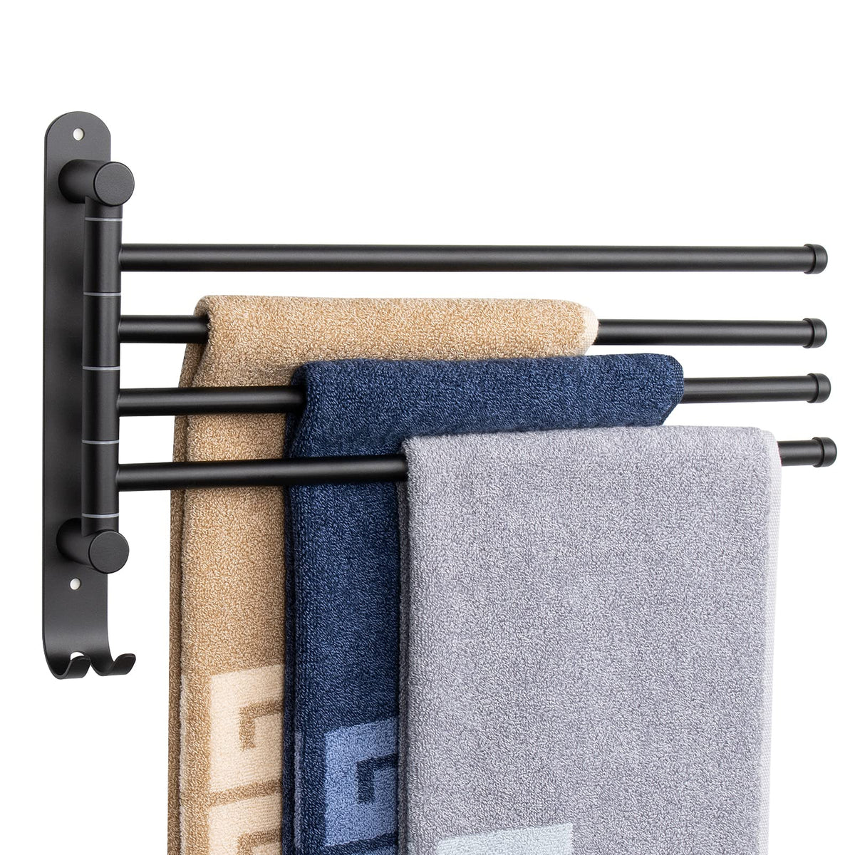 NearMoon four-arm swivel towel rack with rotating arms for flexible drying.