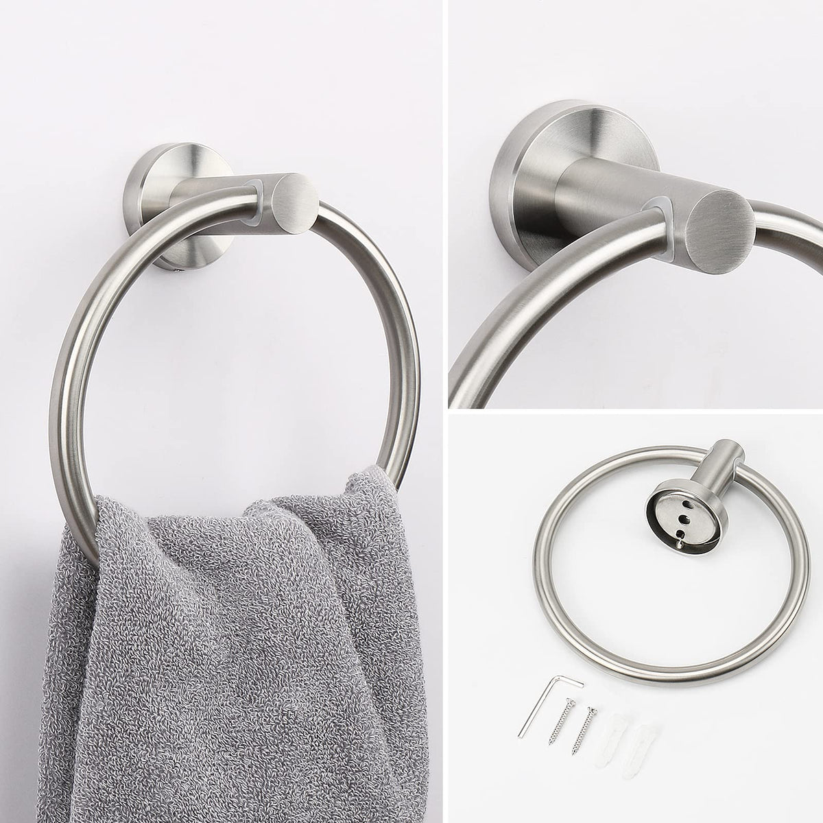 NearMoon toilet paper holder brushed nickel prevents rolls from slipping.