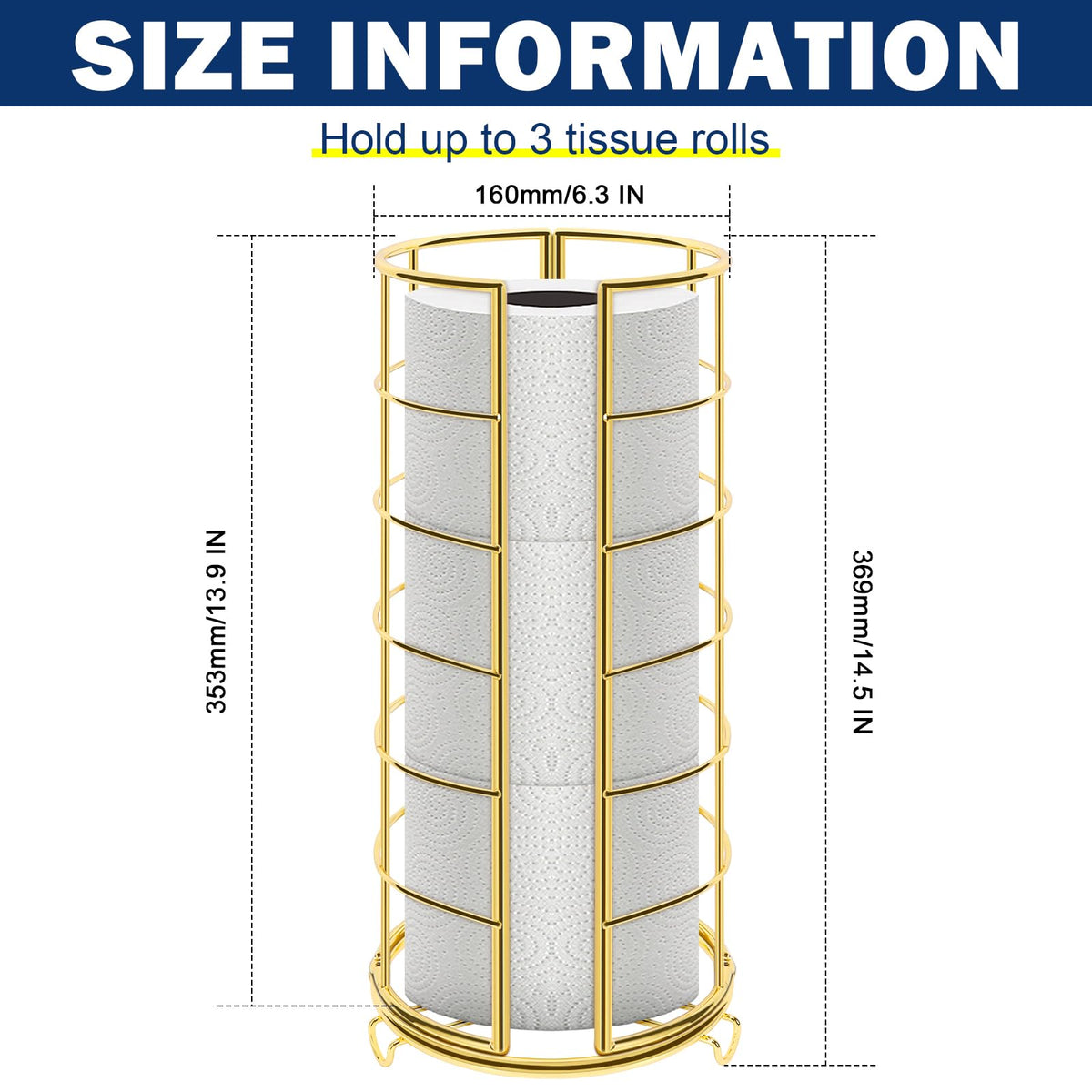 NearMoon 3-roll capacity organizer stores extra tissue neatly in tight spaces