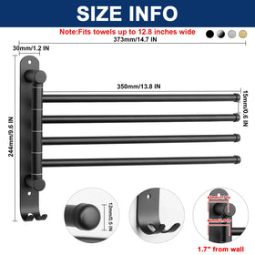 NearMoon towel rack in matte black finish complements modern bathrooms.