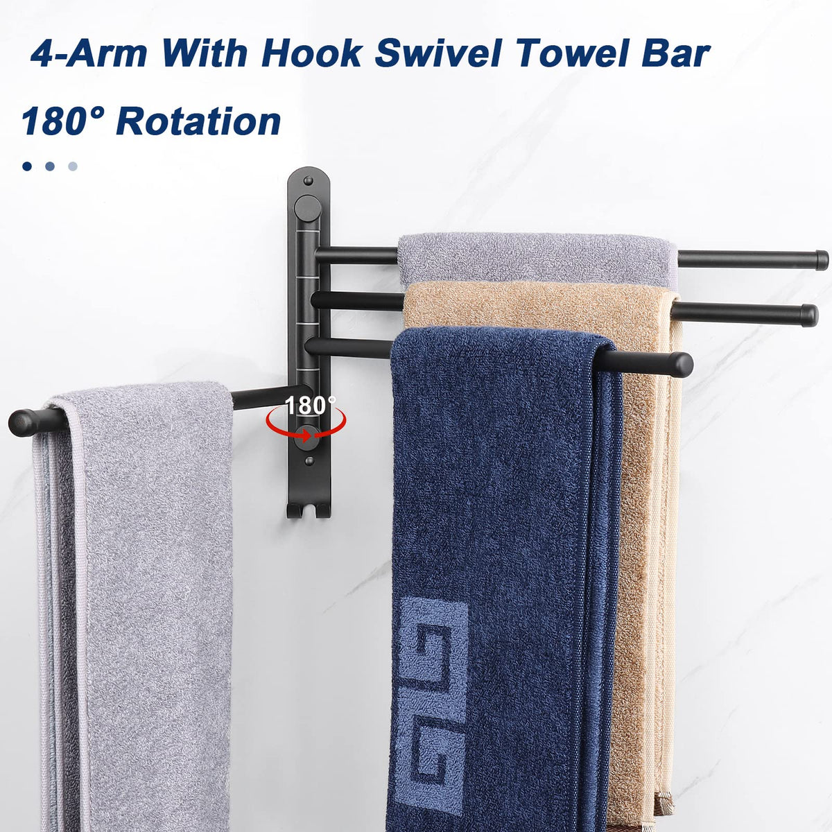 NearMoon wall-mount towel rack with included hardware for quick setup.
