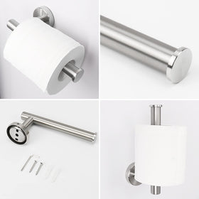 NearMoon wall-mounted bath hardware in modern brushed nickel finish.