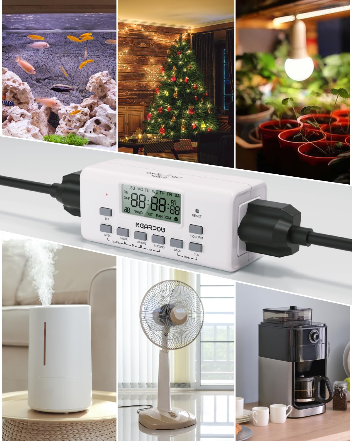 NEARPOW 3-prong grounded outlets support a wide range of devices.