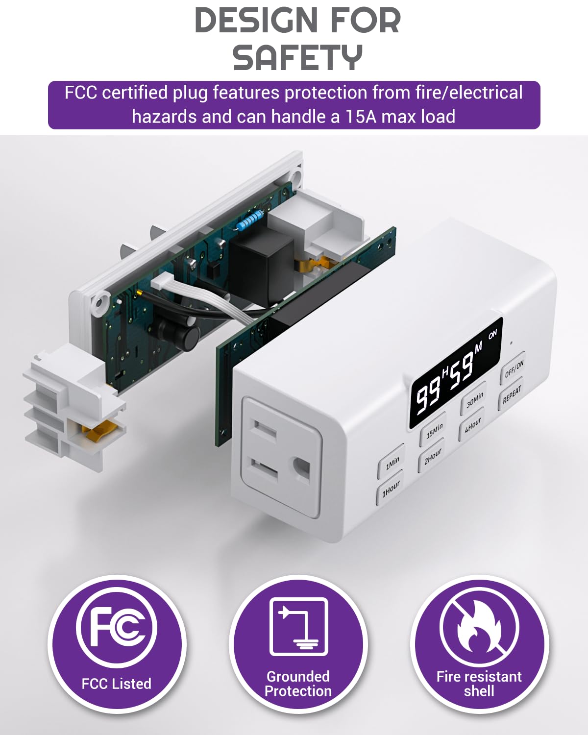 NEARPOW dual-plug timer ideal for chargers and heaters.