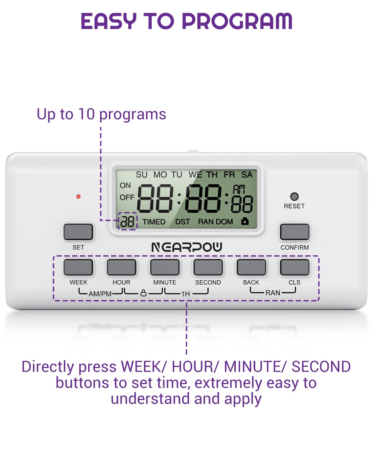 NEARPOW Random Vacation mode makes your home look lived-in.