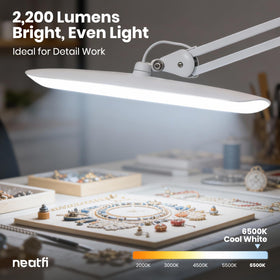 Neatfi XL stable desk clamp attachment saves space.