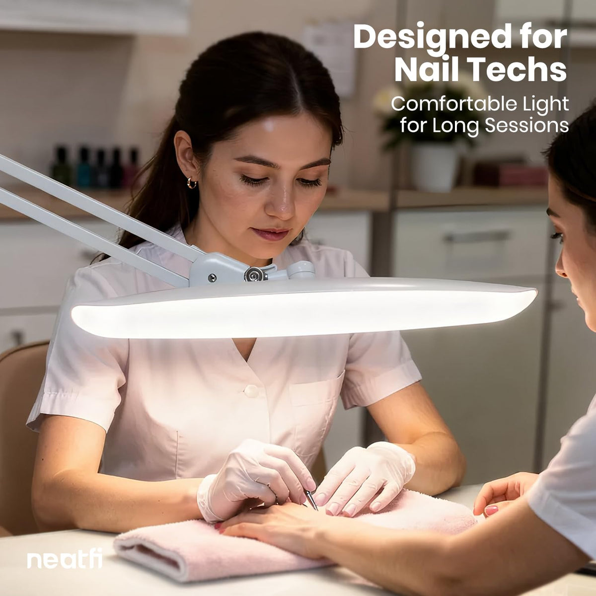 Neatfi XL wide head 20-inch design for broad coverage.