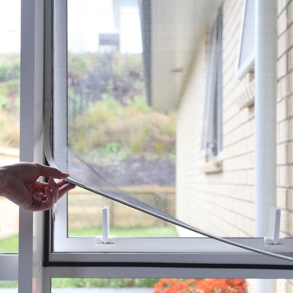 NeatiEase adjustable screen with magnet closeup showing strong seal for versatile window sizing.