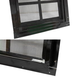 NeatiEase chicken coop window demonstrating wind and rain durability