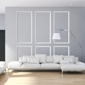 NeatiEase DIY wall molding for any room including bedrooms and living areas.