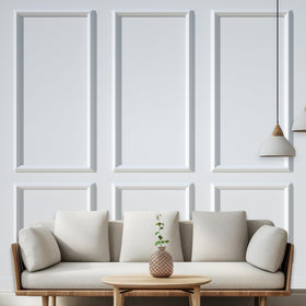NeatiEase peel-stick 6-frame molding kit adds framed depth with easy installation.