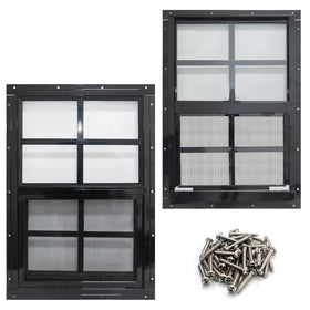 NeatiEase shed window 18x23 flush-mount angle showing precise fit for easy installation
