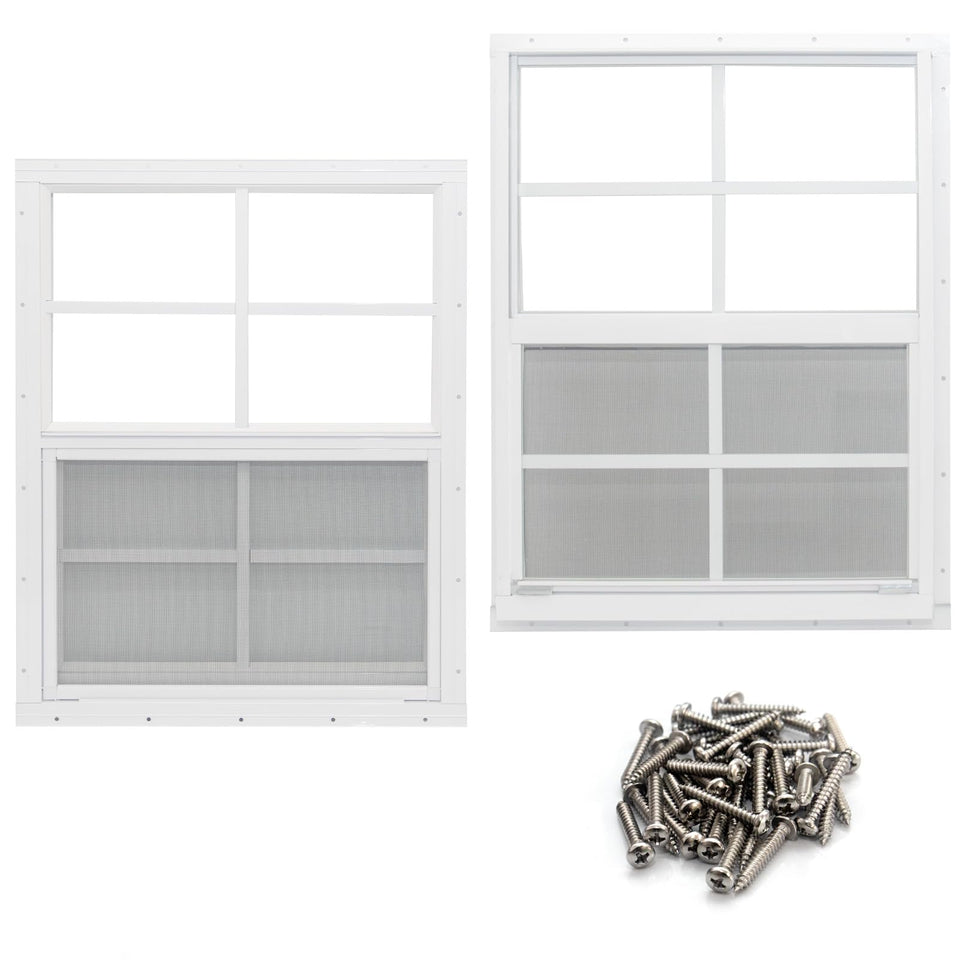 NeatiEase shed window 24x36 front view with tempered glass for bright, secure sheds.