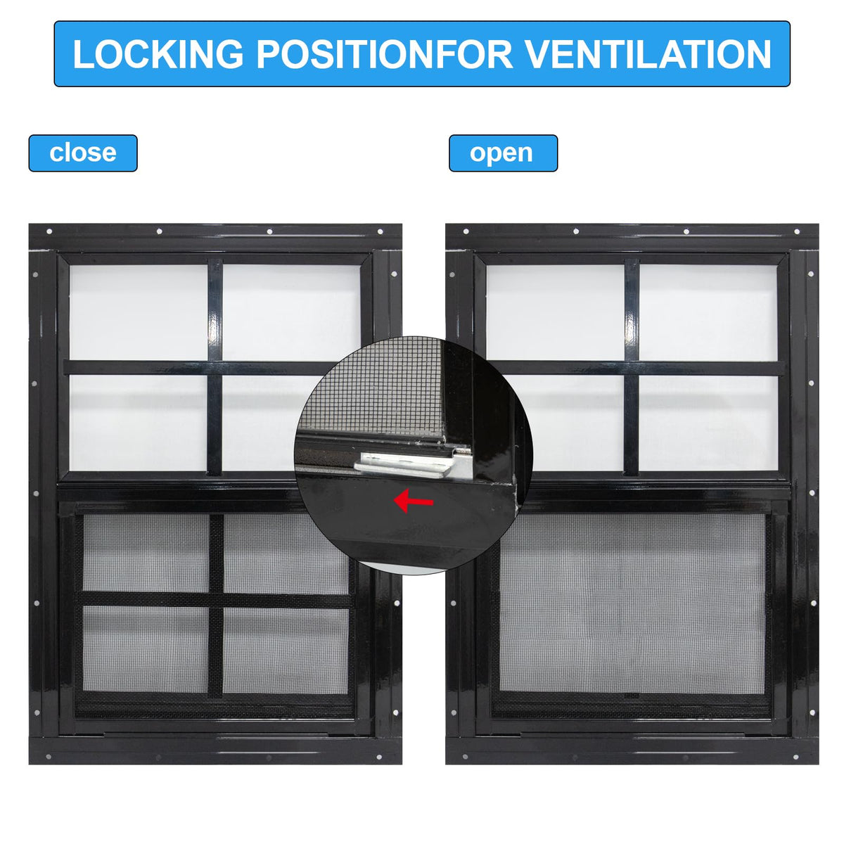 NeatiEase shed window black frame during installation for a clean flush look